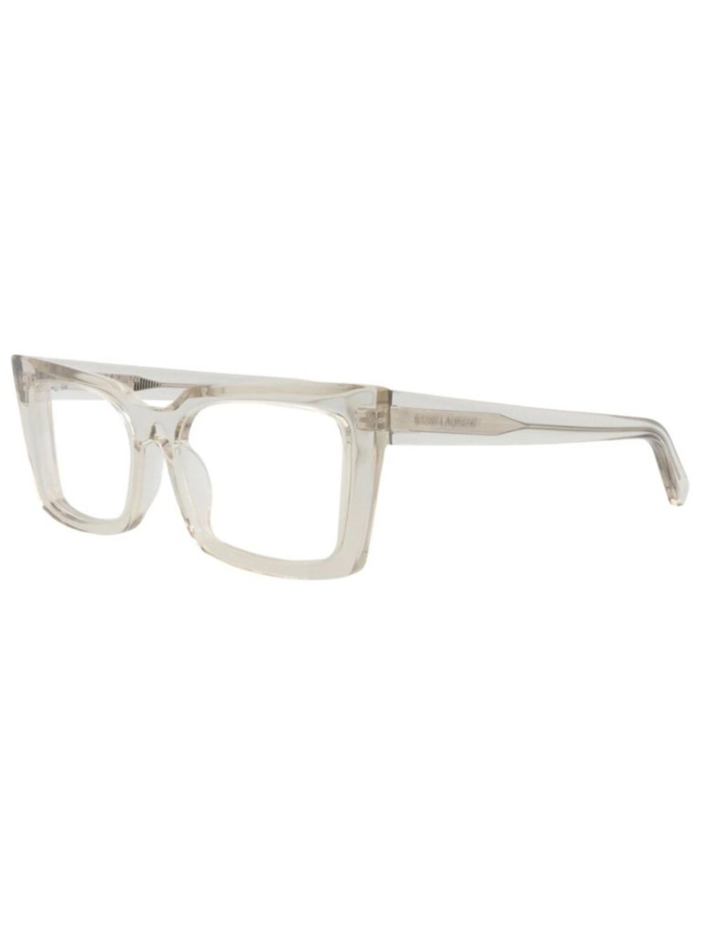 New Saint Laurent Women's Eyeglasses Cat Eye Acetate Frame Beige Beige
